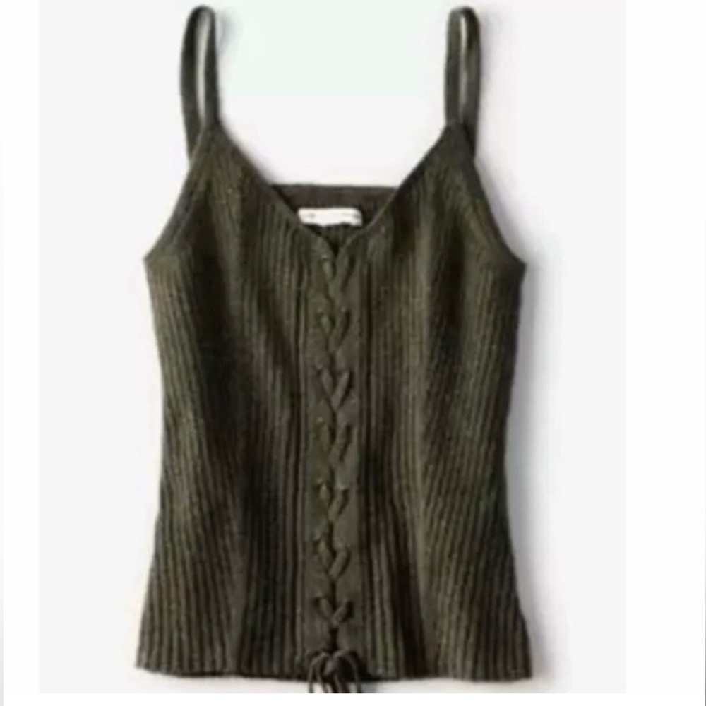 AE - Lace-Up Knit Tank Top